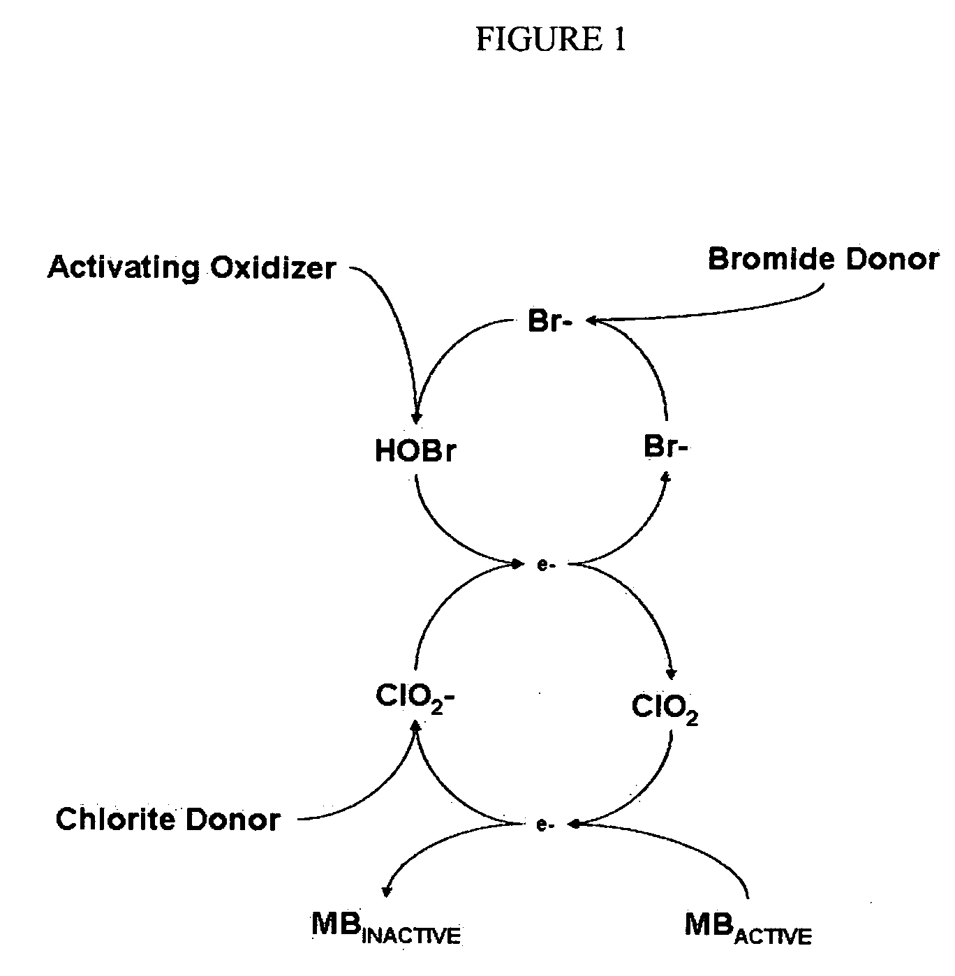 Cyclic process for the efficient generation of chlorine dioxide in dilute solutions