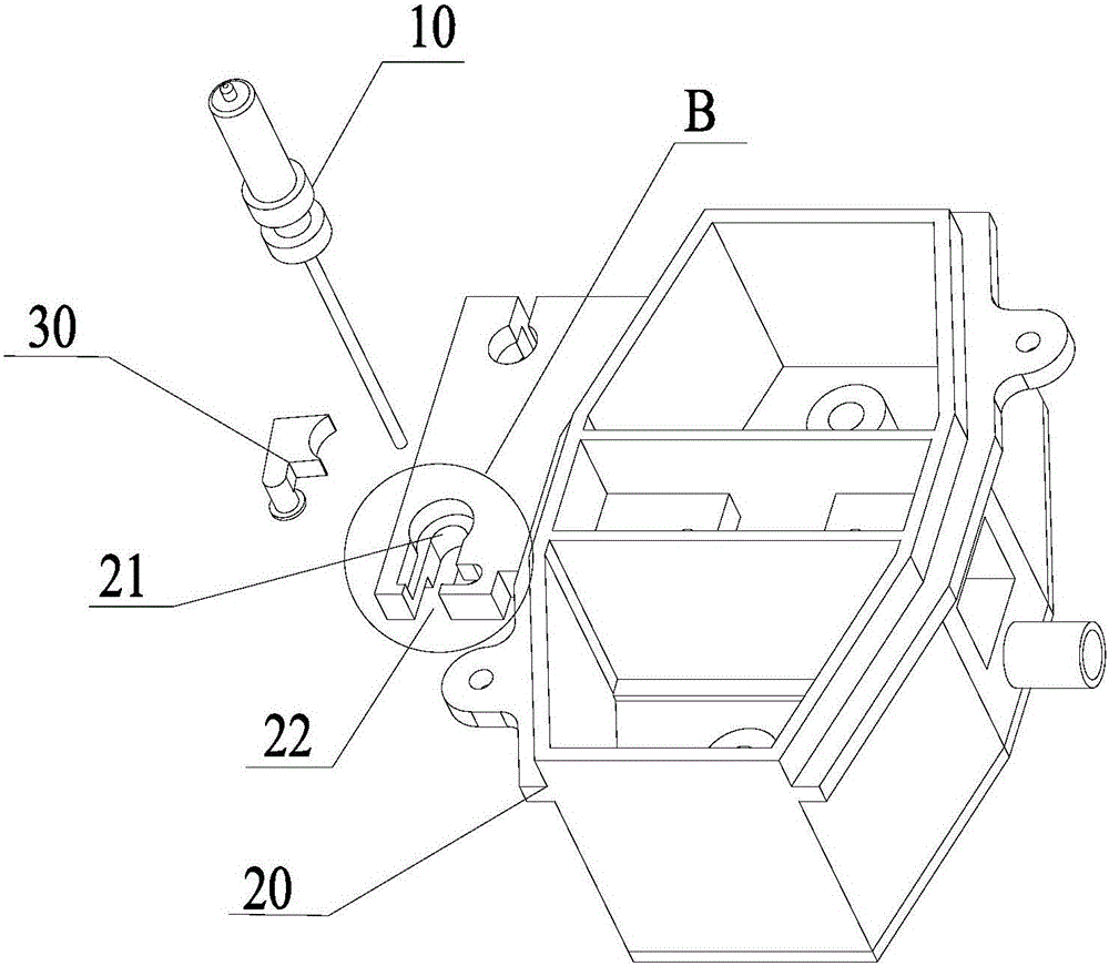 Fixing device of kitchen range ignition needle and kitchen range