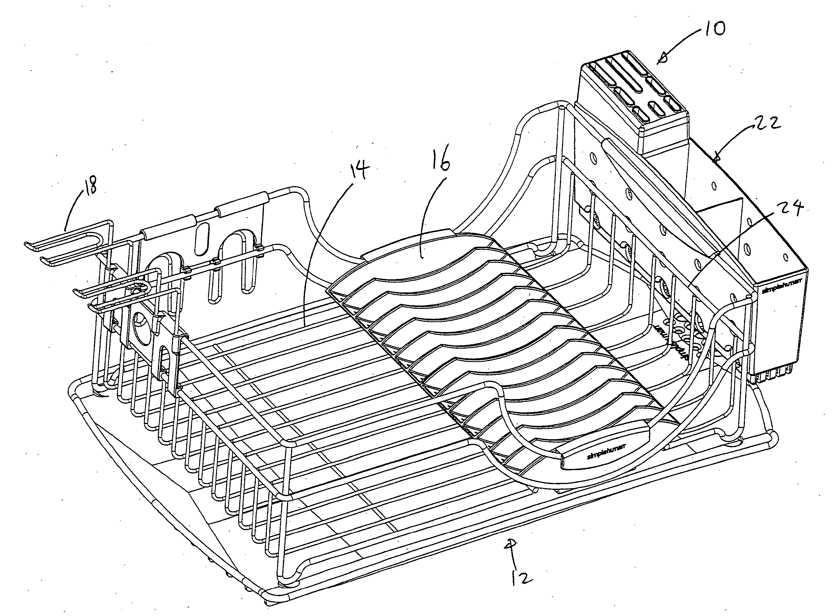 Retainer block for use with dish rack