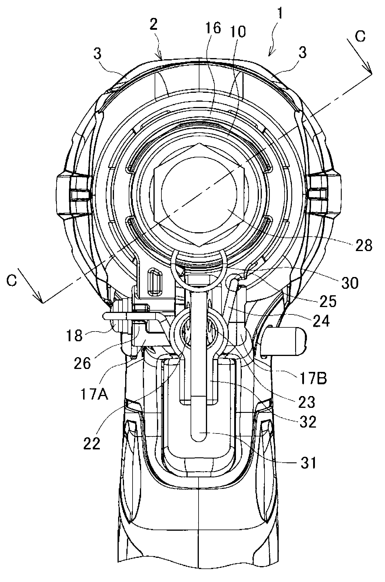 Falling Prevention Structure For Socket In Electric Power Tool