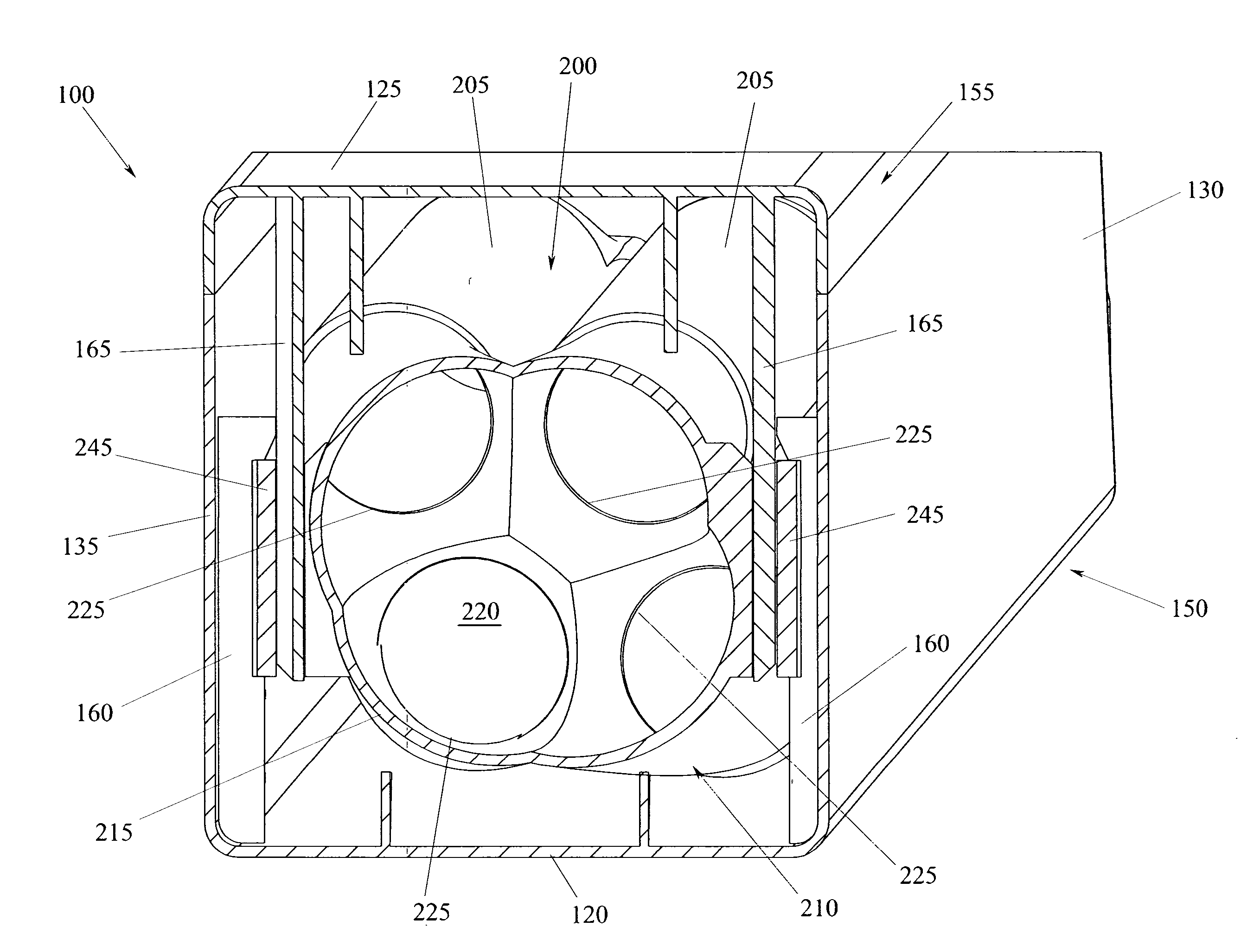 Manifold element for a filtering cartridge