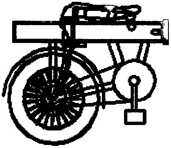 Foldable electric straight-beam bicycle with built-in batteries mounted in front-back split mode