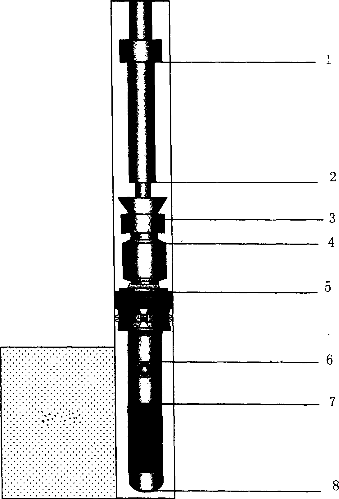 Releasing gadget sealing insertion head gas-injection tube pile