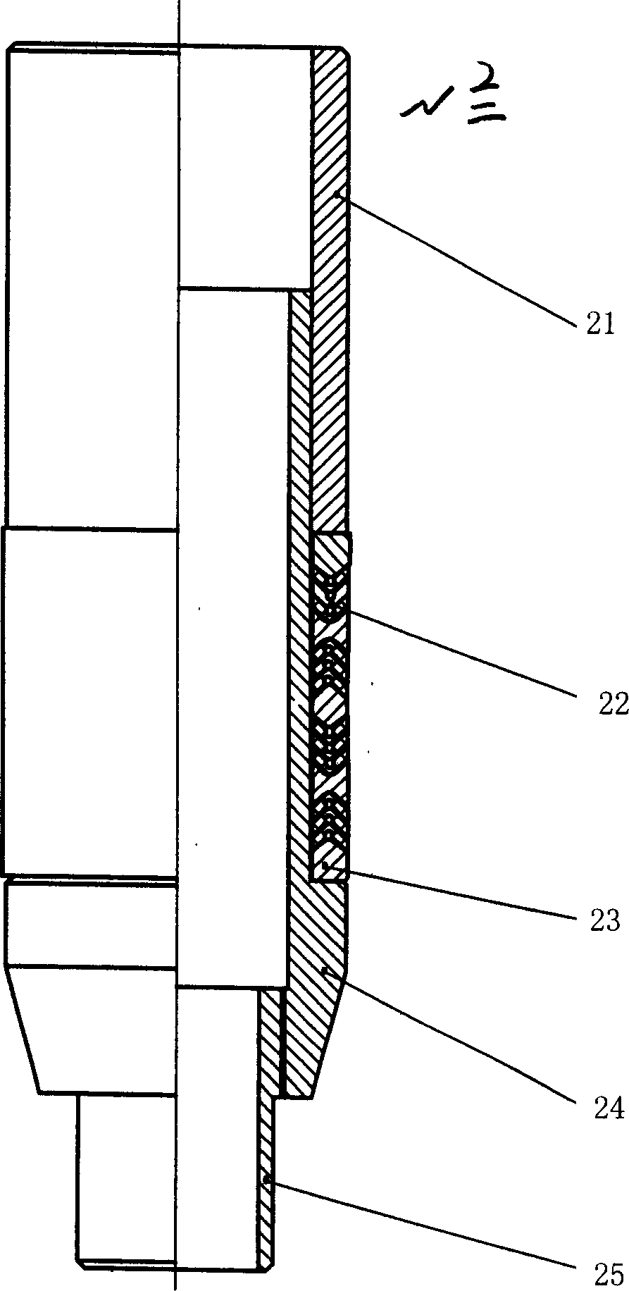 Releasing gadget sealing insertion head gas-injection tube pile