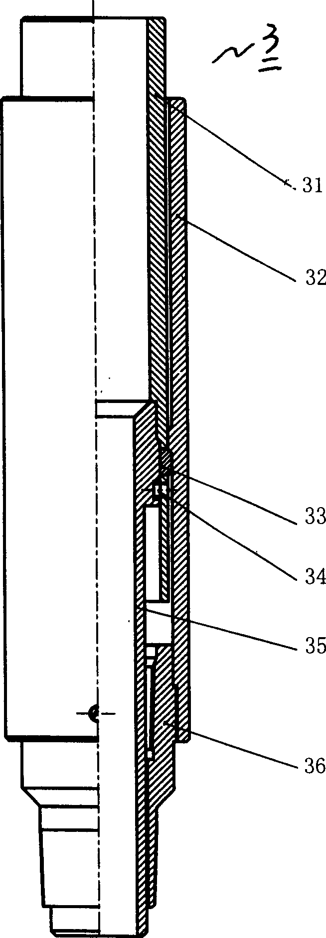 Releasing gadget sealing insertion head gas-injection tube pile