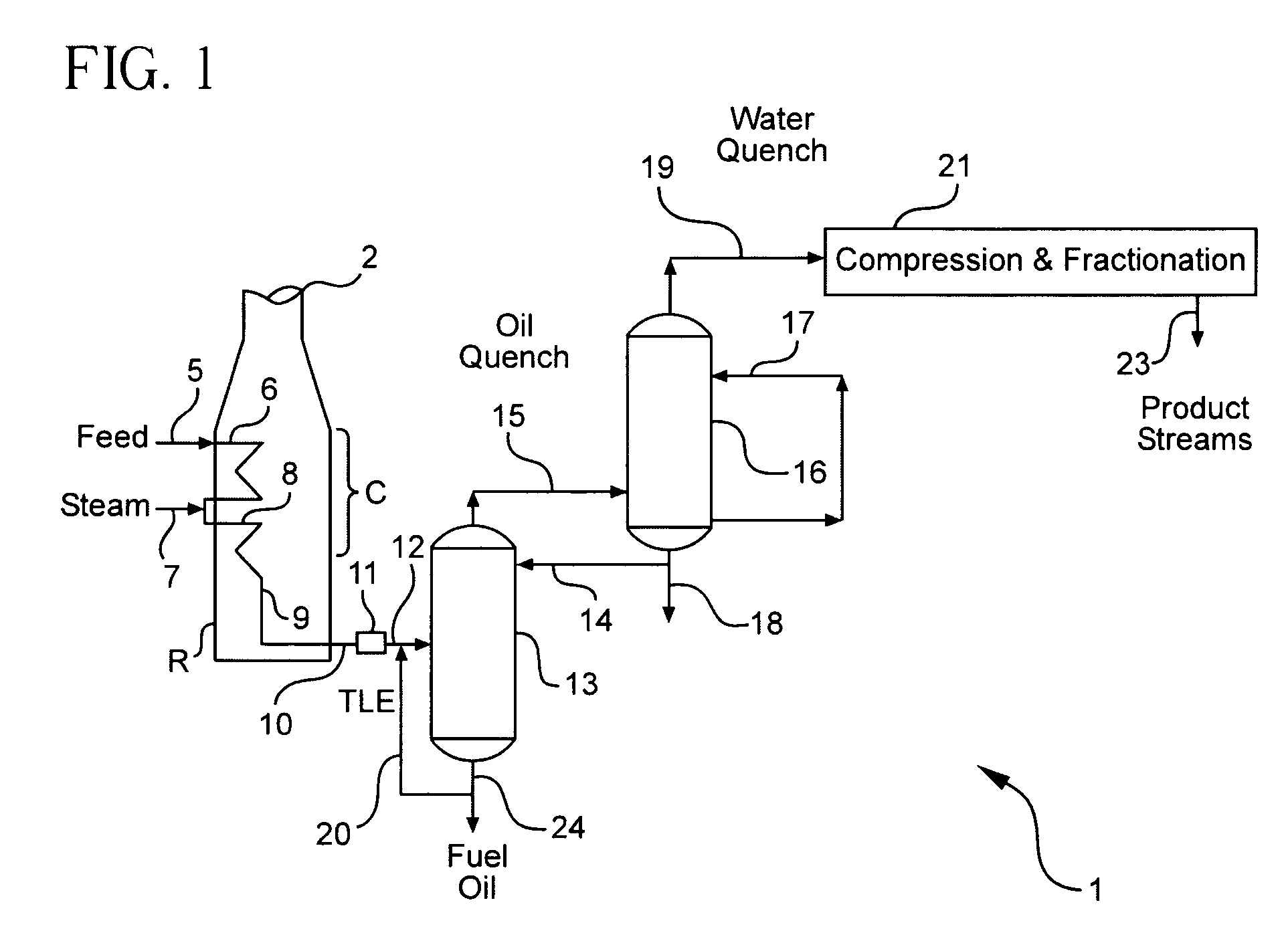 Olefin production utilizing whole crude oil feedstock