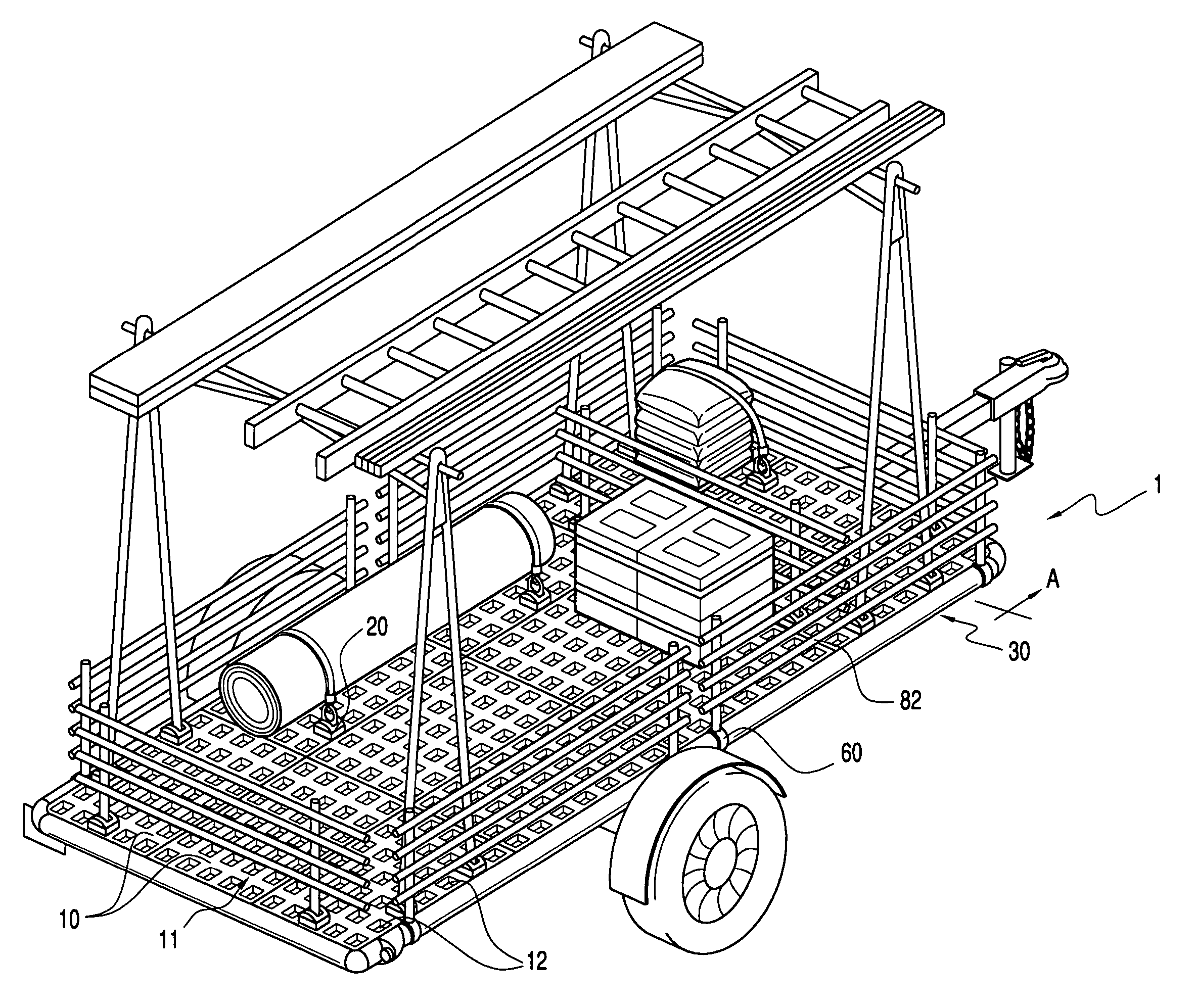 Cargo management system for trailers and truckbeds and method of use