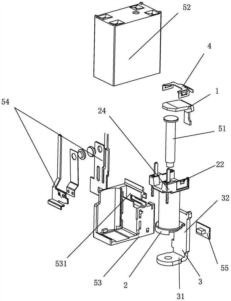 Electromagnetic relay with pressure spring