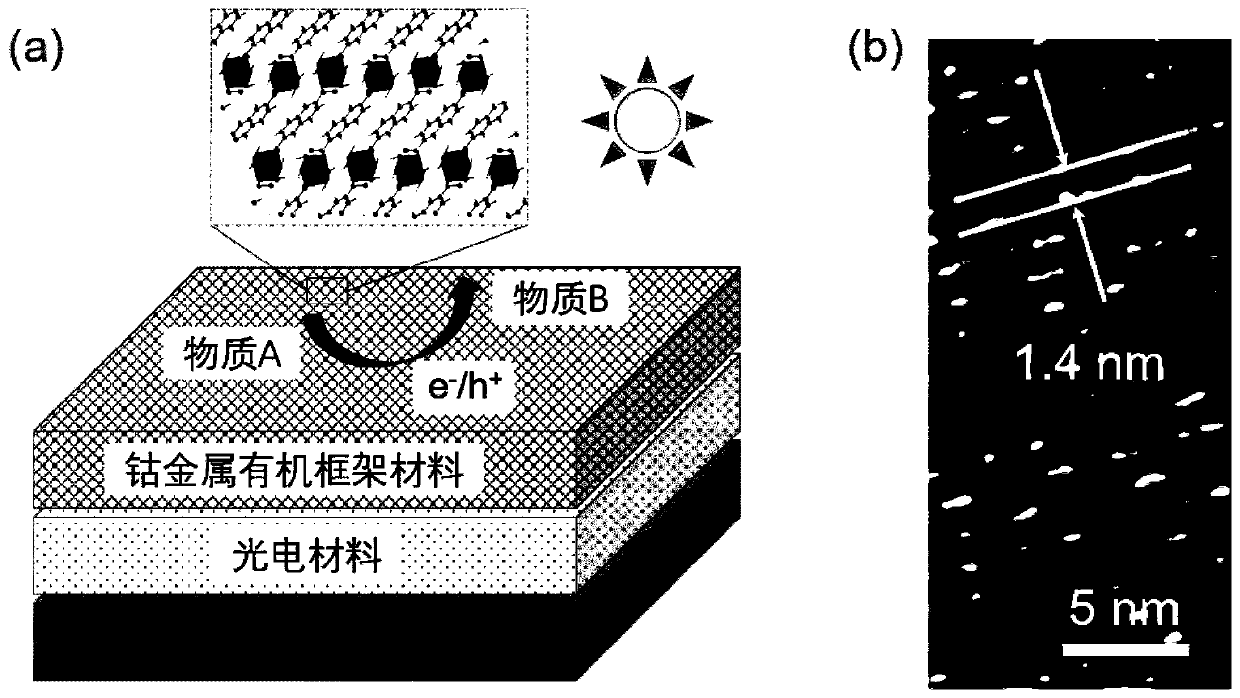 Cobalt metal organic framework material, preparation method and applications thereof