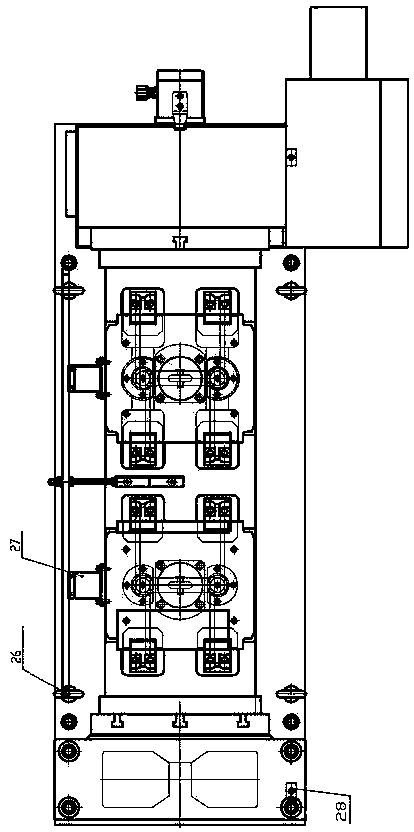 Back elevation clamp of initial die