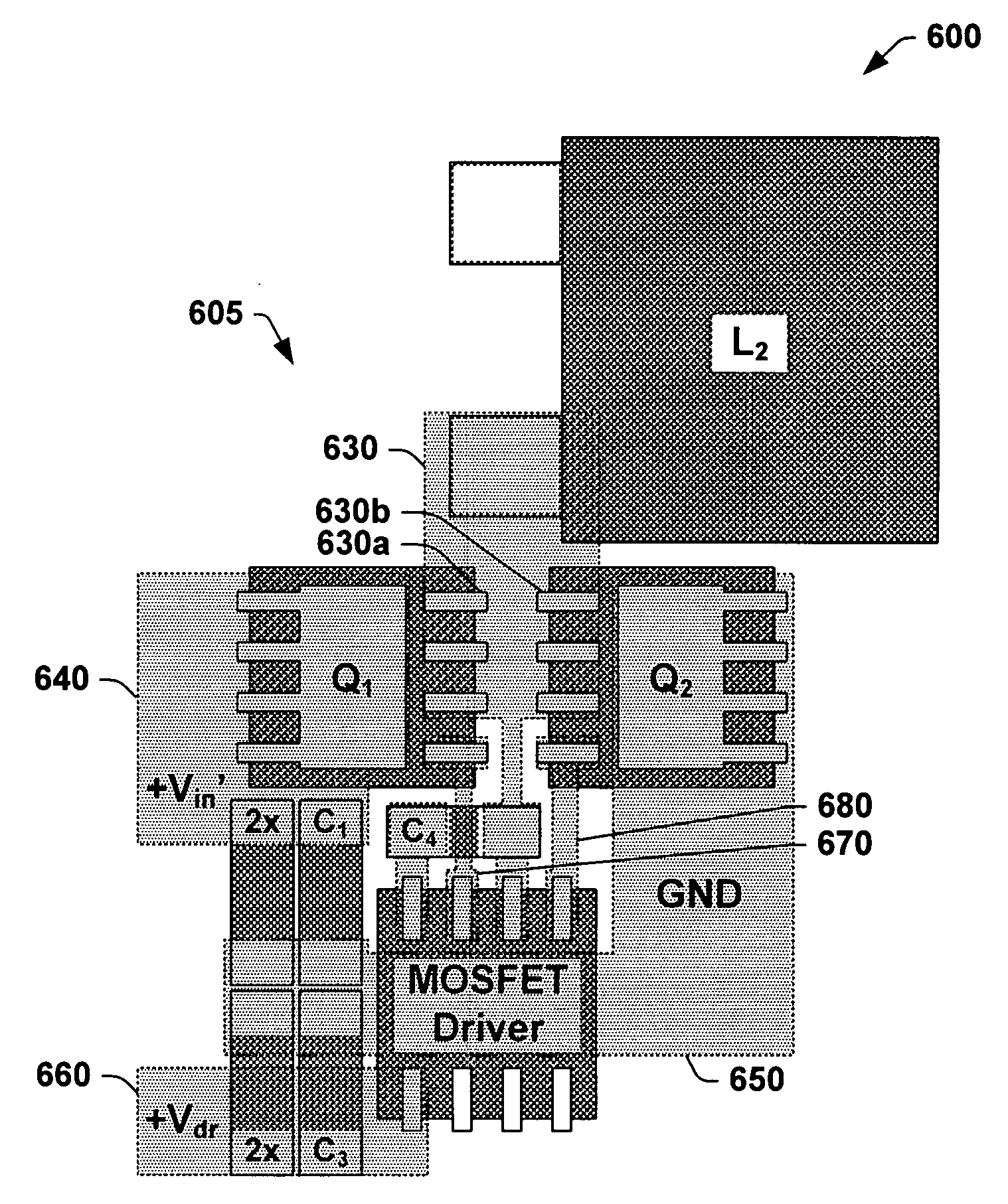 Designated MOSFET and driver design to achieve lowest parasitics in discrete circuits