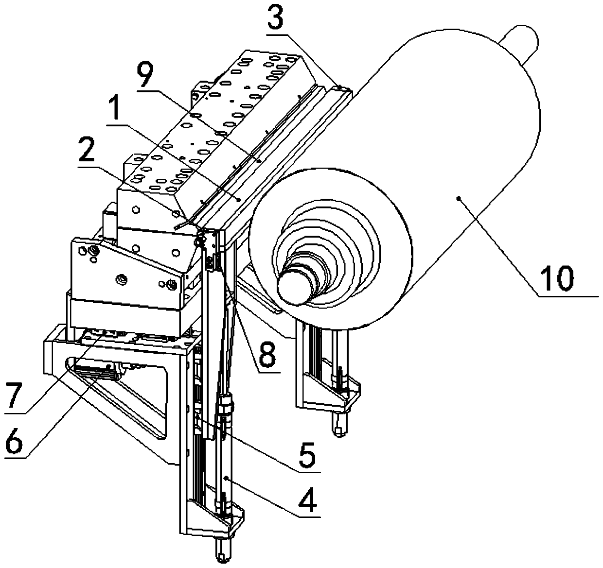 Online full-automatic cleaning device and method for lithium battery slit extrusion type coating die head