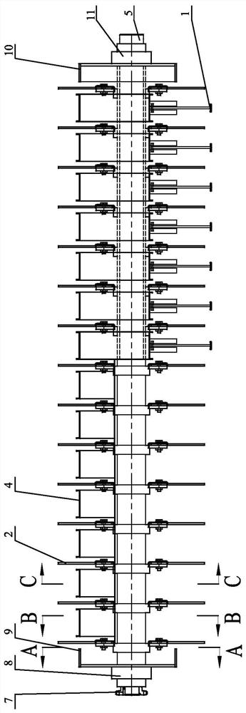 A shovel tooth-tooth roller combined peanut picking device