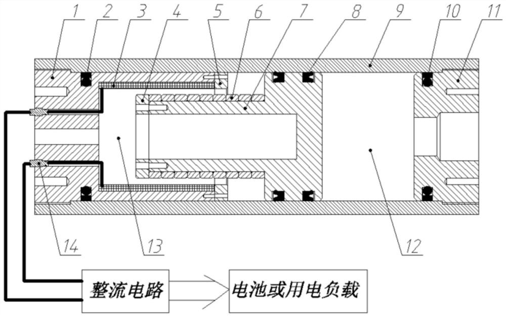 Piston type energy accumulator capable of generating electricity