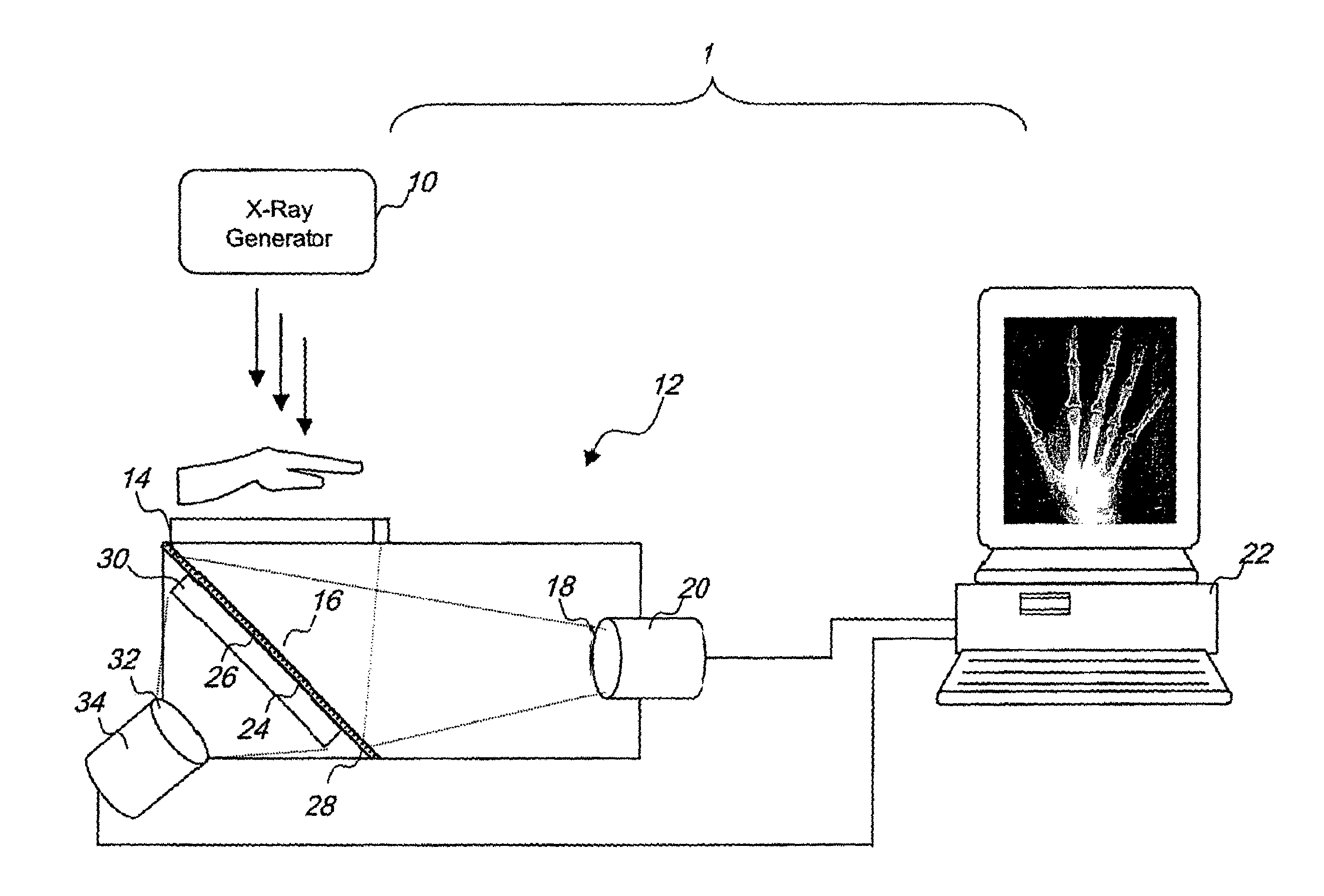 Dual energy imaging using optically coupled digital radiography system