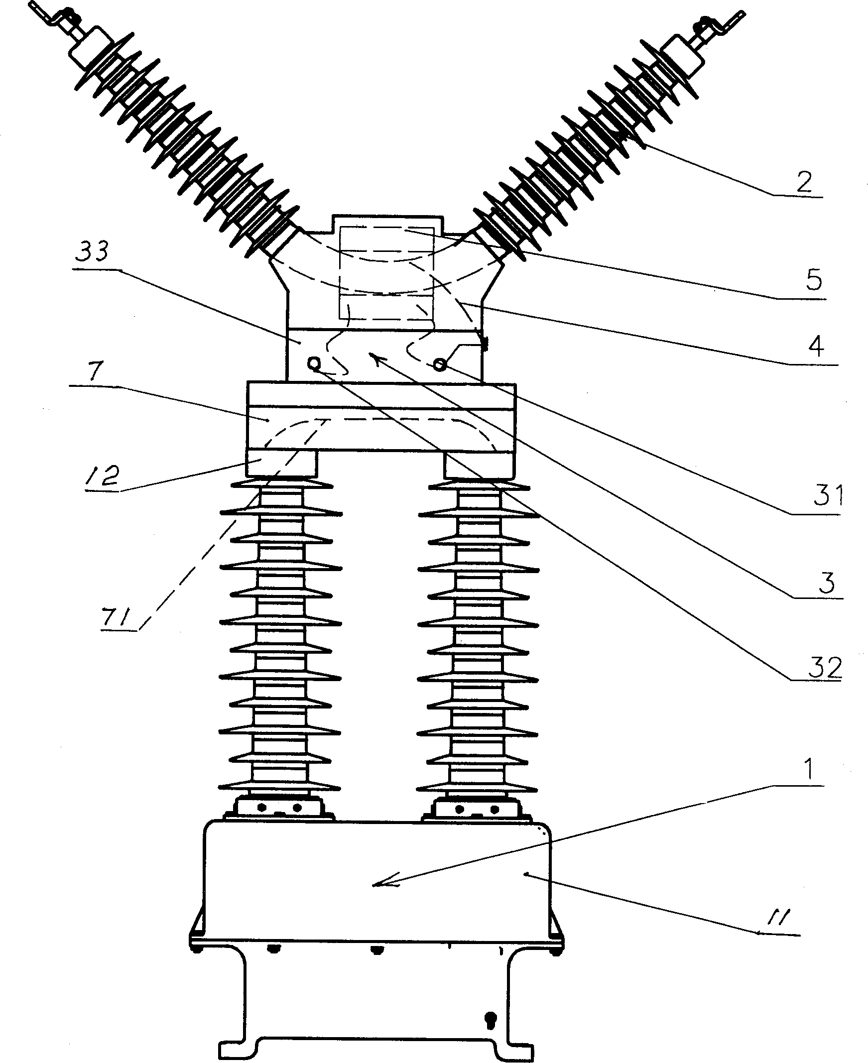 Assembled high-voltage current transformer