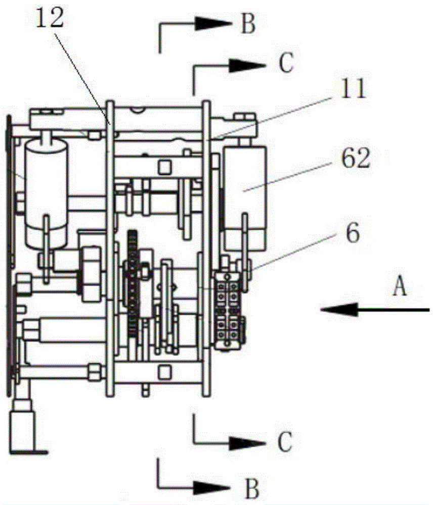 A limit device for three-position switch operating mechanism