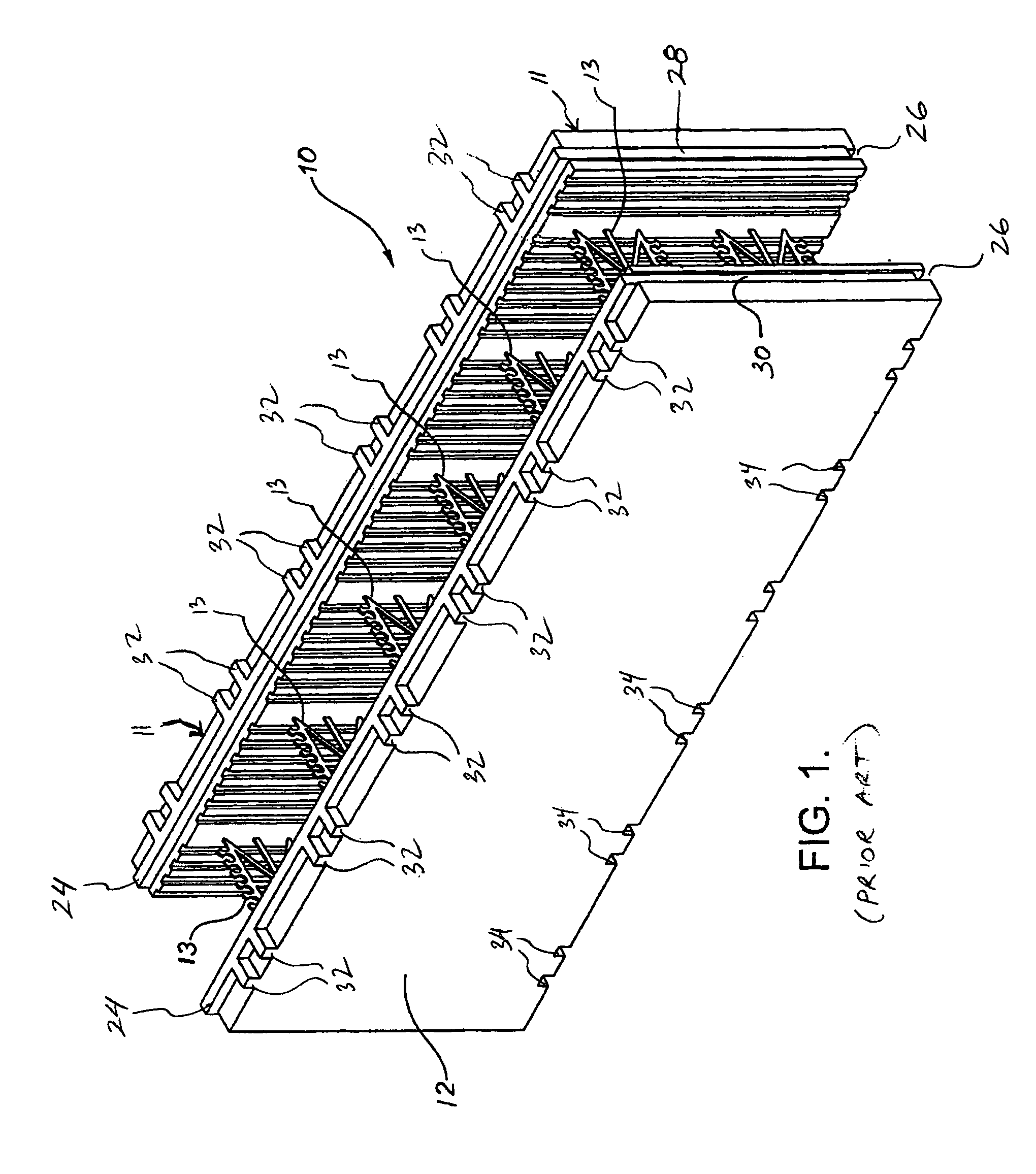 Stackable block for insulating concrete form system