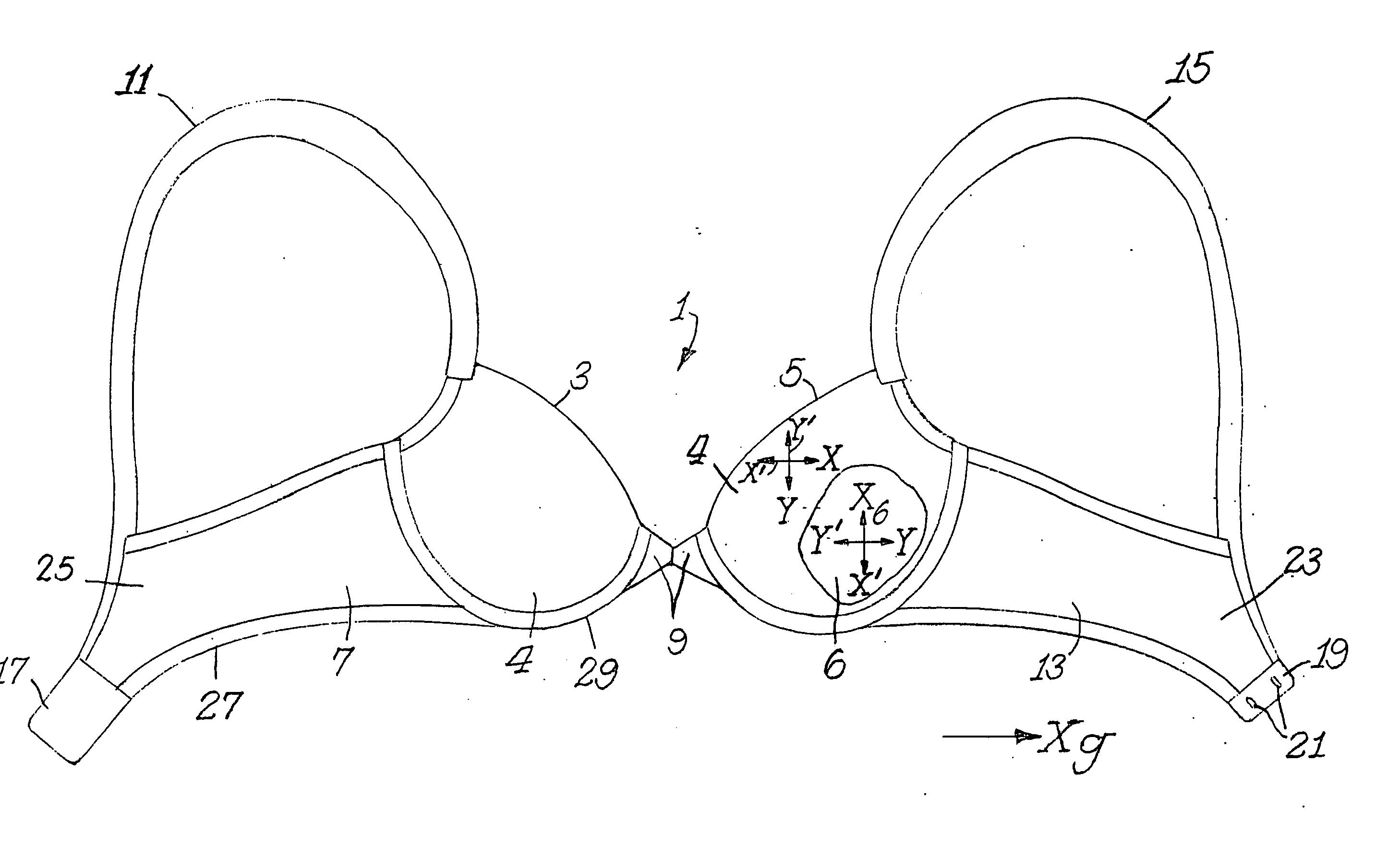 Brassiere construction using multiple layers of fabric