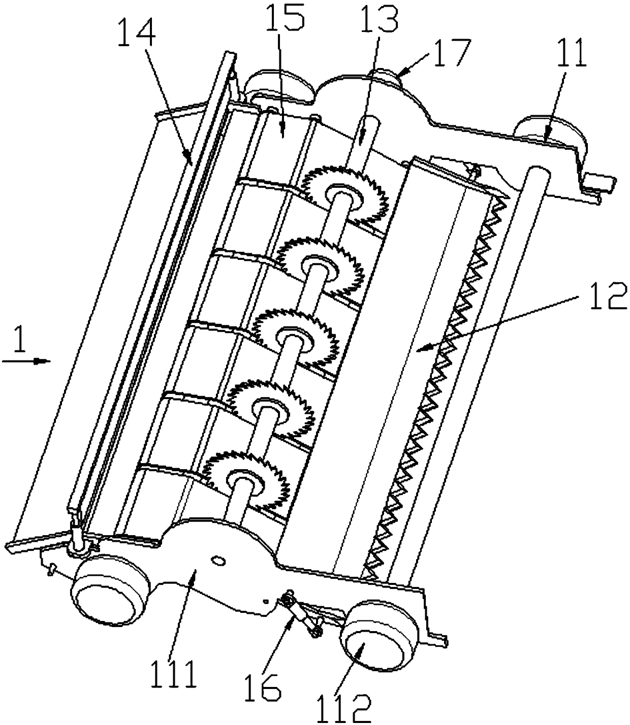 Turf grafting machine with leveling and cleaning function