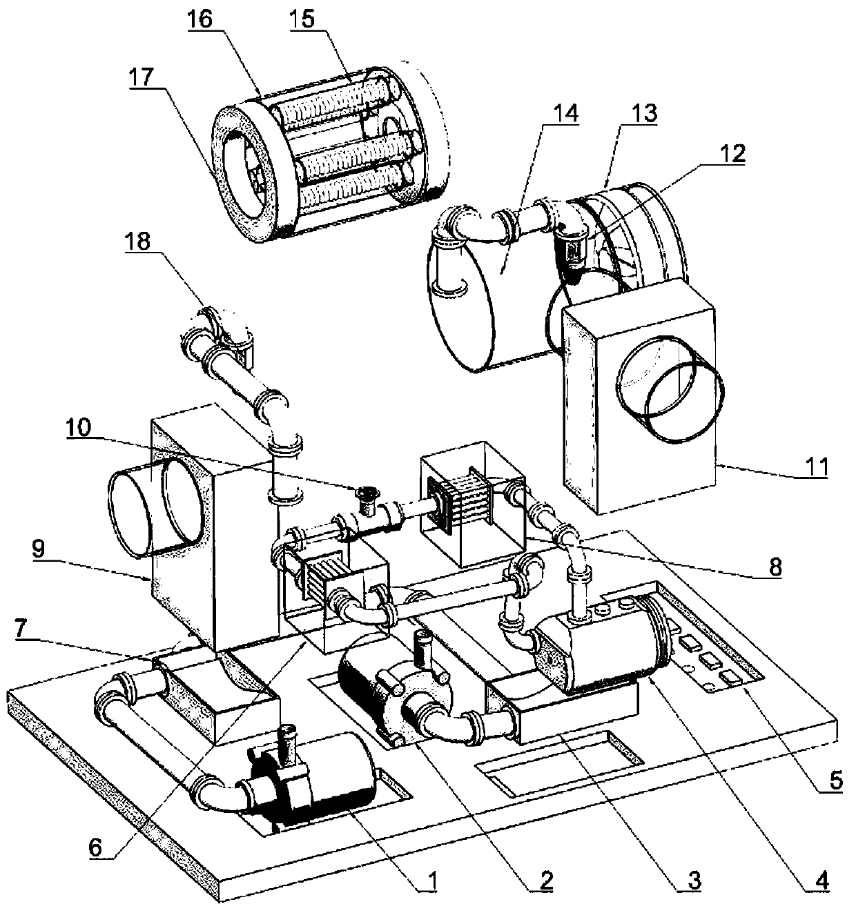 Fume purification device with synergism of low temperature plasma and solution dehumidification