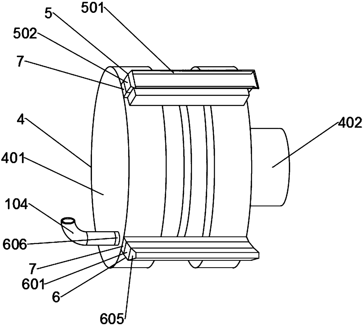 Internal circulation type household kitchen ventilation device for preventing soot overflow