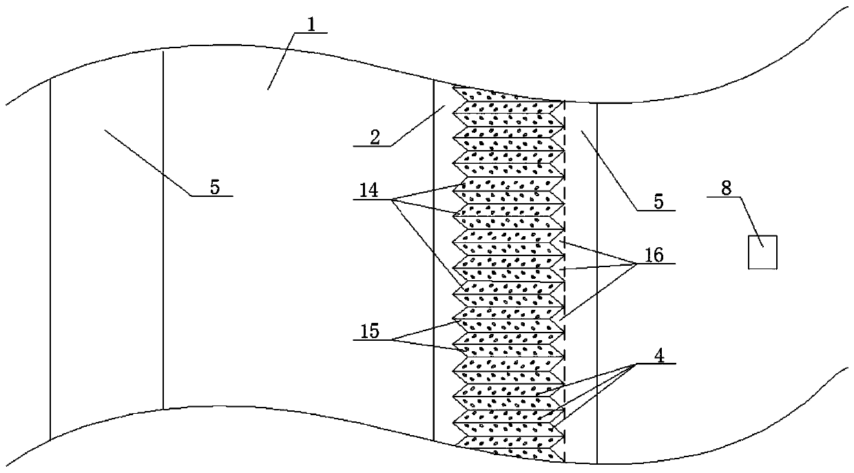 A ditch anti-clogging refill filter device