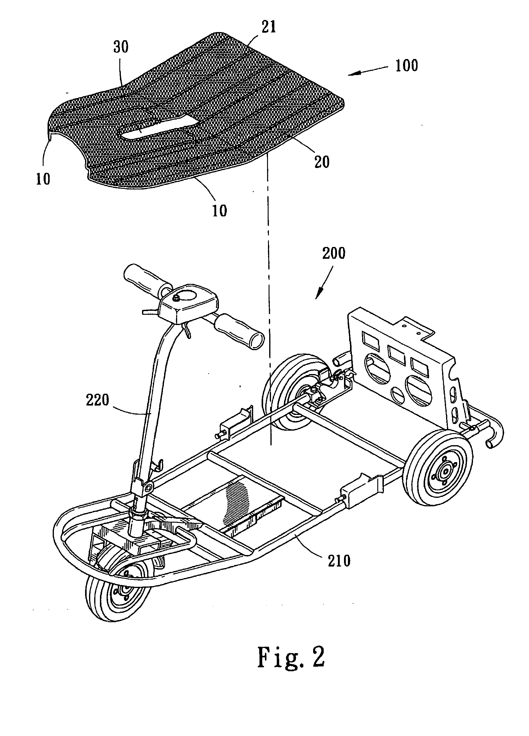 Footrest platform of medical scooter