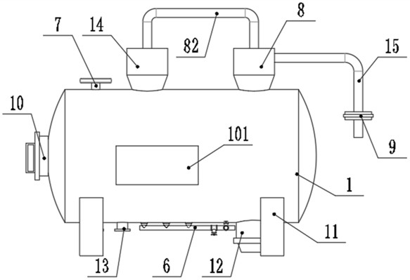 A four-phase separator for oil, gas, water and sand