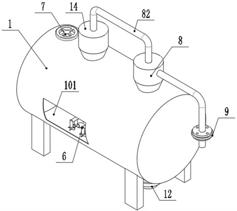 A four-phase separator for oil, gas, water and sand