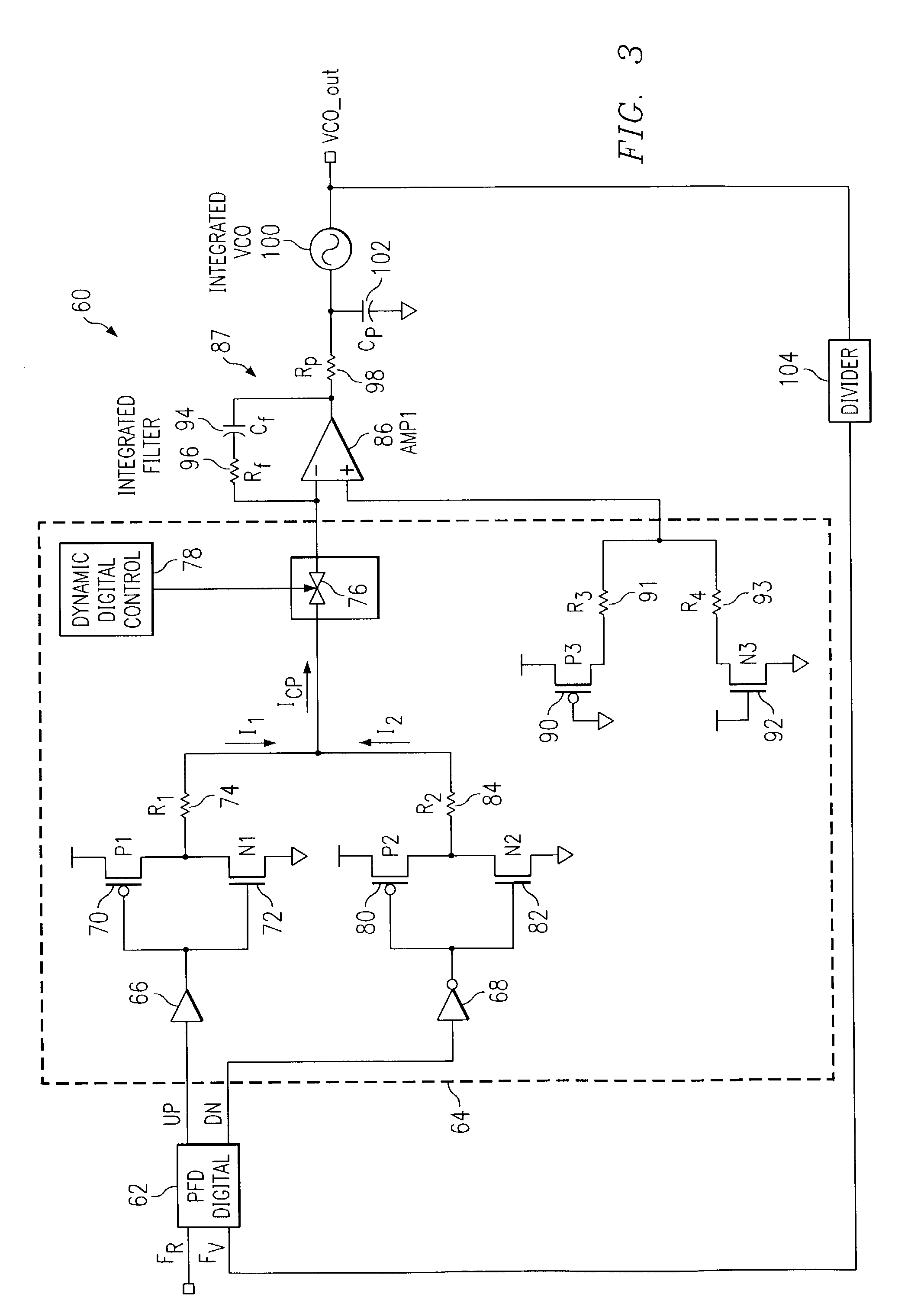 Charge pump phase locked loop