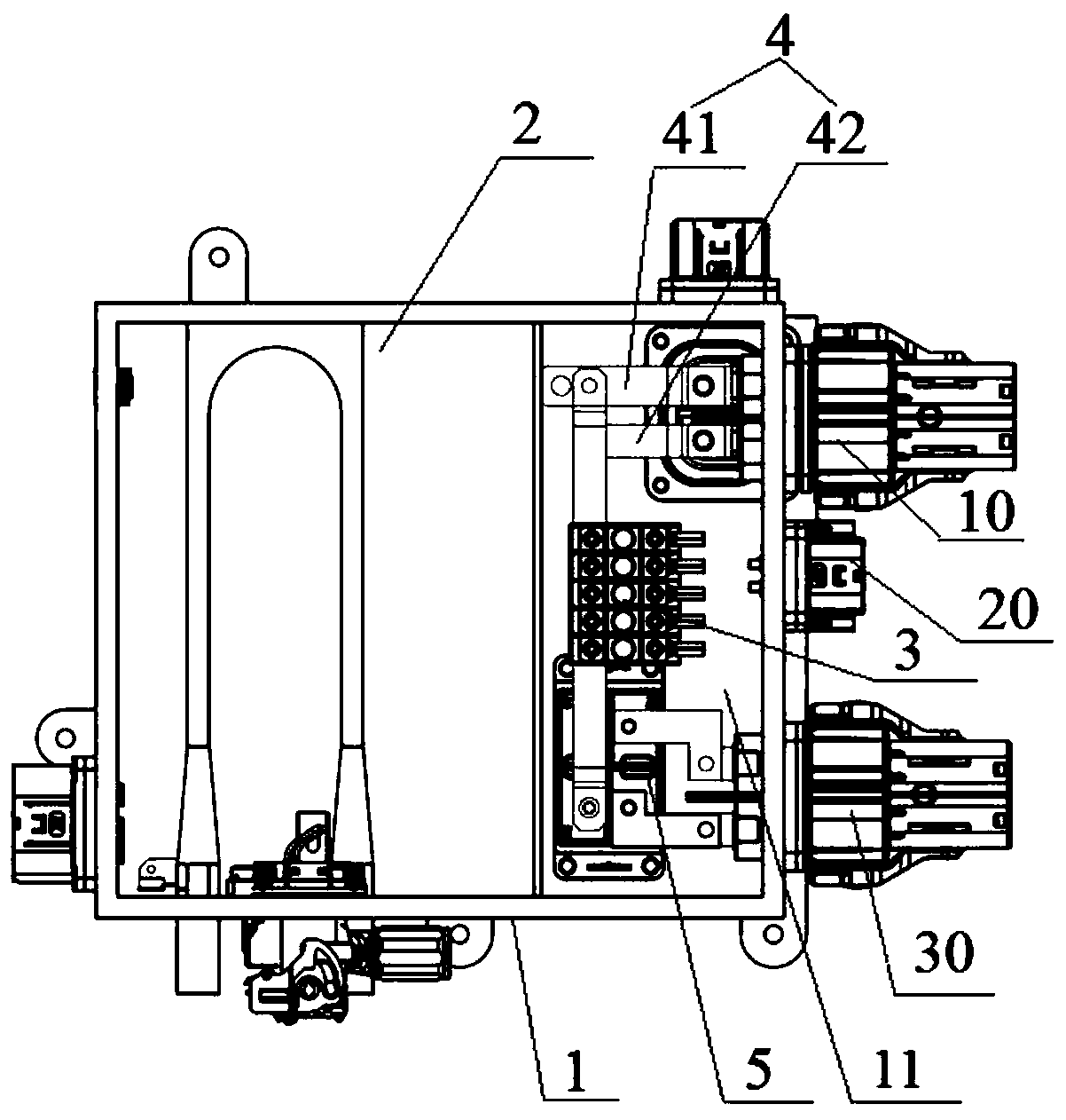 Distribution box and electromobile