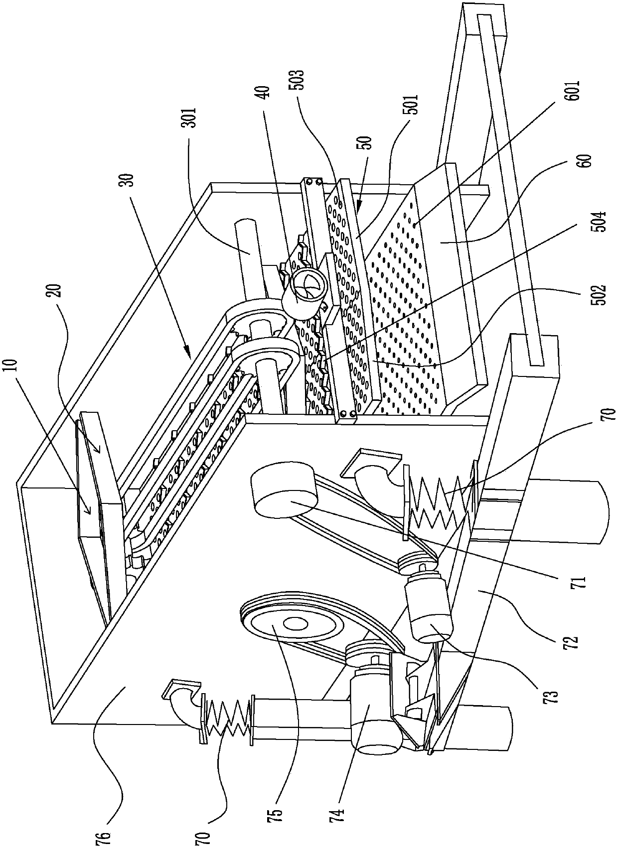 Peony seed impurity removal vibrating screen