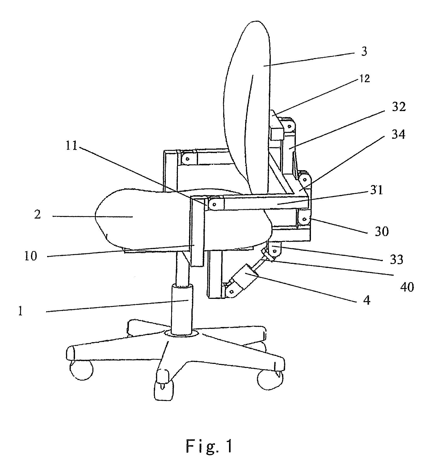 Chair with a synchronous coordinating system for the chair back