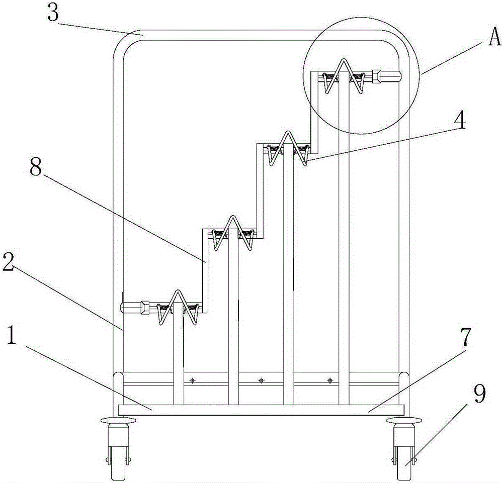 Wrapping cloth storage and transportation trolley and maintenance method thereof