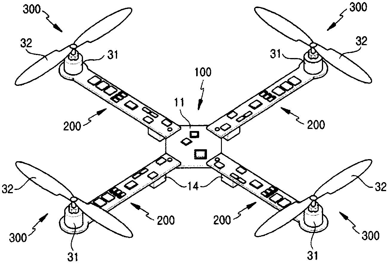 Unmanned flying vehicle made with PCB