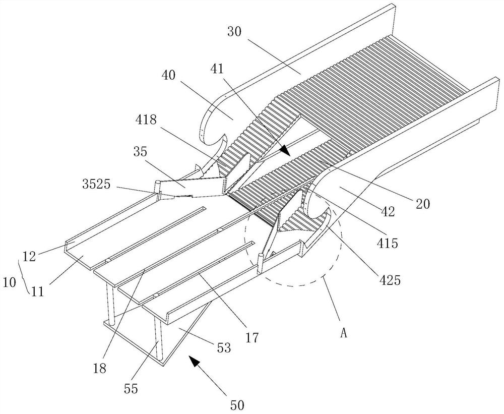 A split conveying system for cutting steel rings for cement buildings