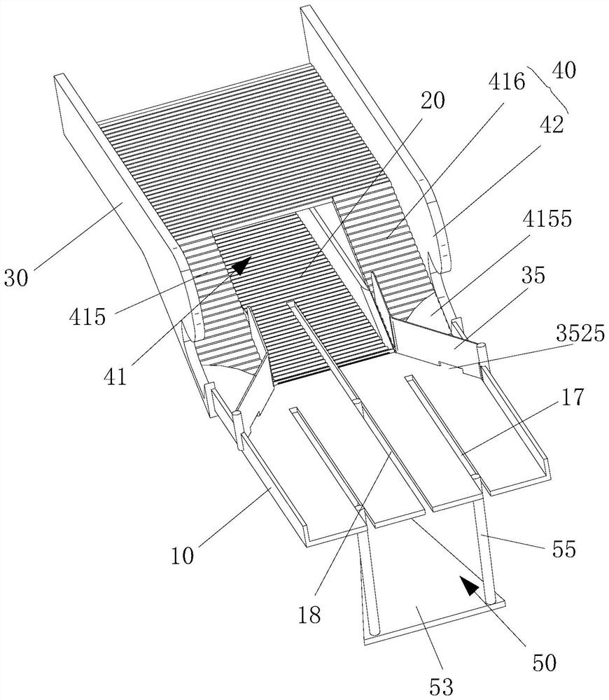 A split conveying system for cutting steel rings for cement buildings