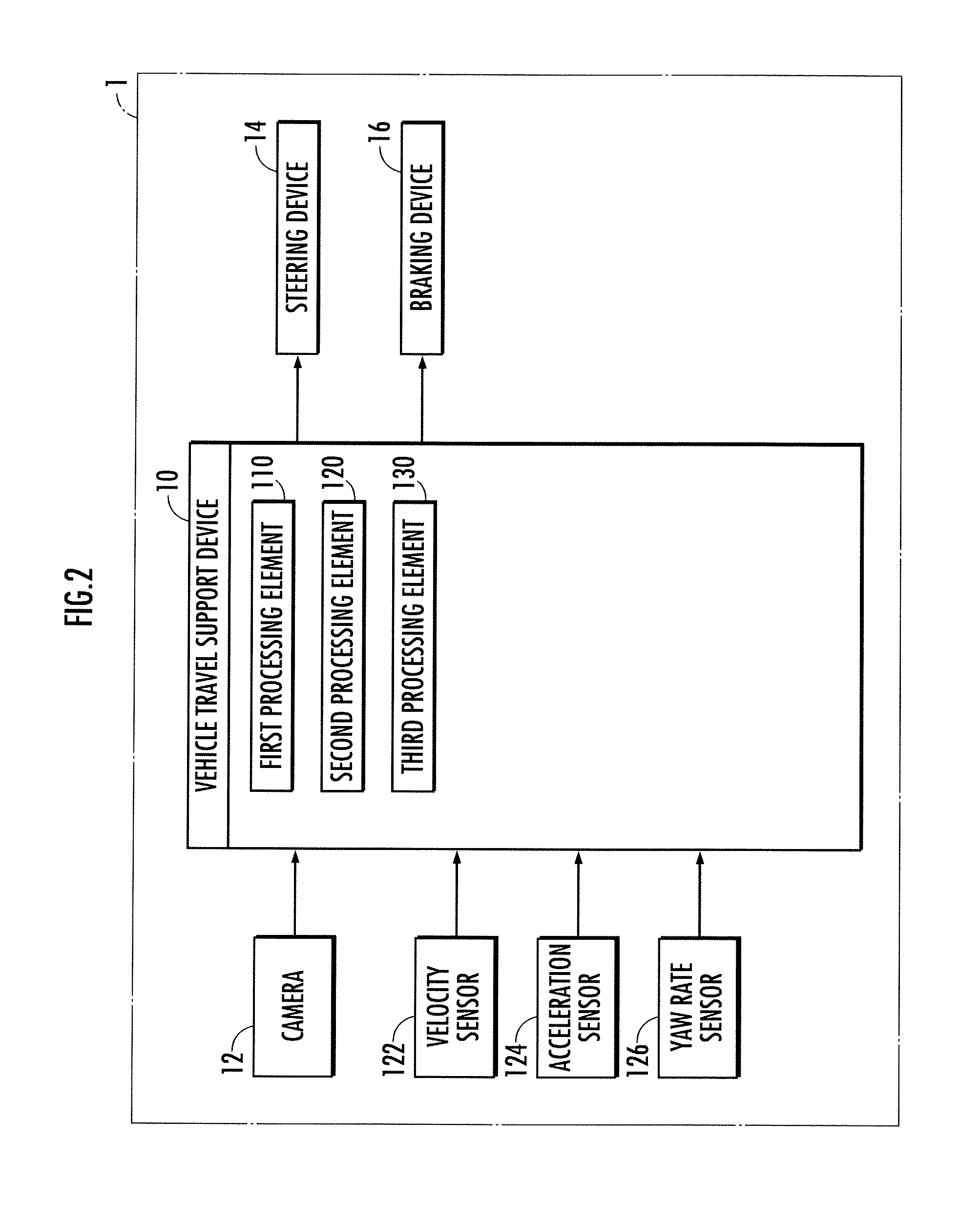 Vehicle travel support device, vehicle, vehicle travel support program