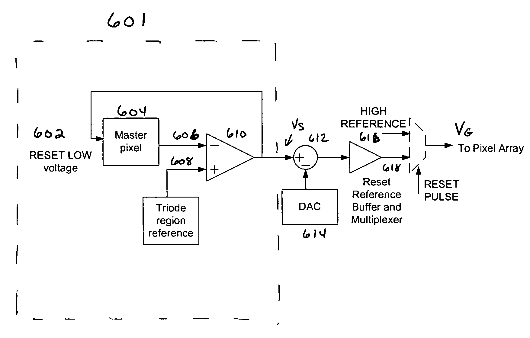 Self-calibrating anti-blooming circuit for CMOS image sensor having a spillover protection performance in response to a spillover condition