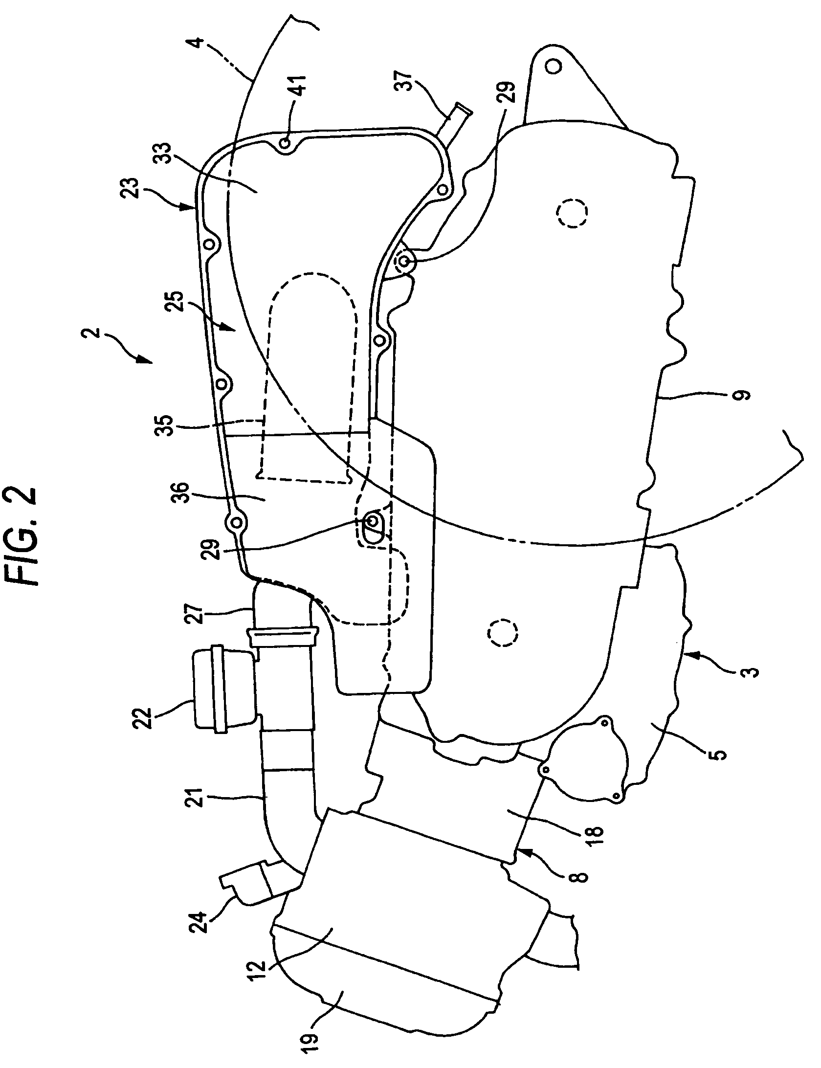 Air intake device for scooter-type two-wheeled motor vehicle