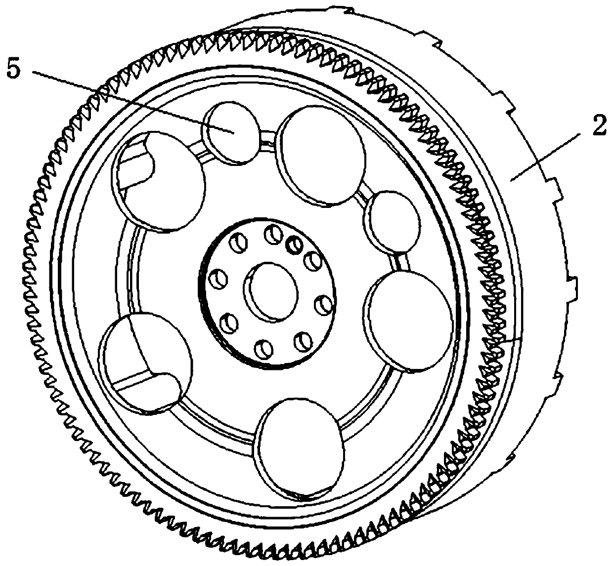 Crankshaft and flywheel set