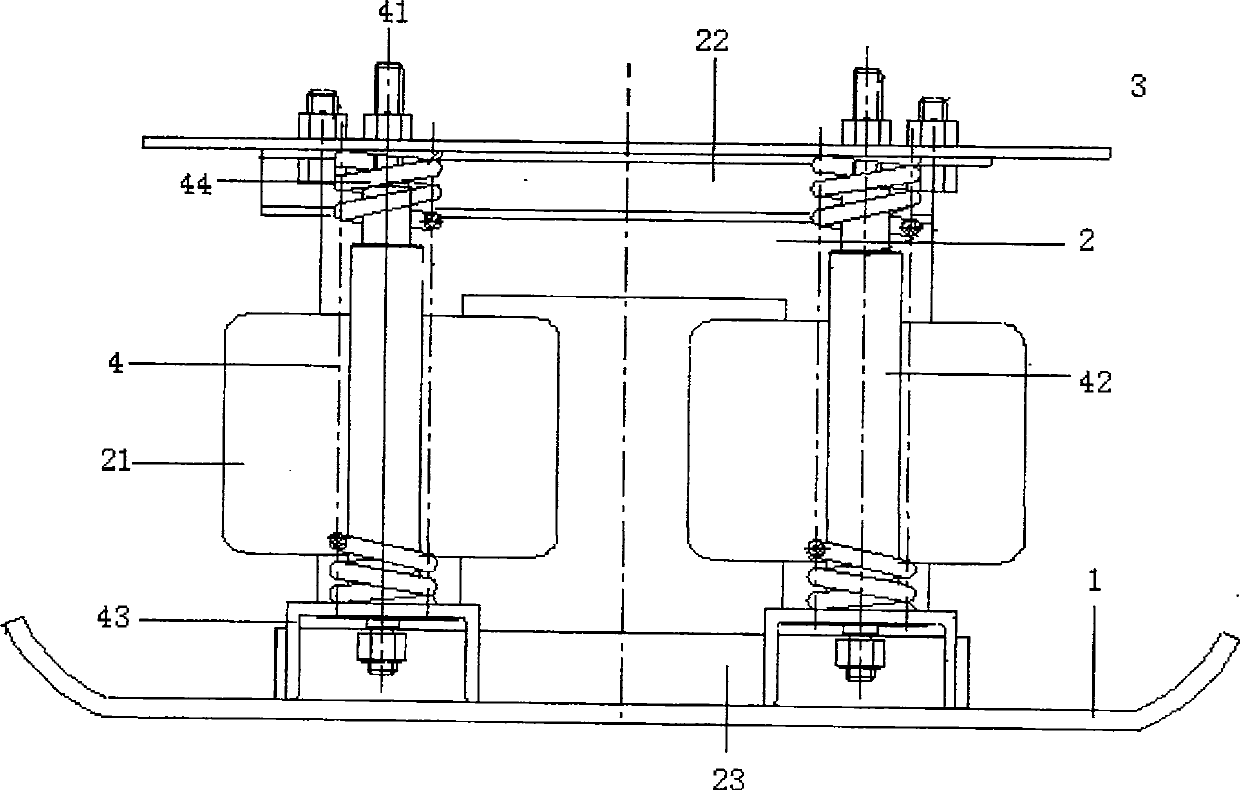 Flat-board type electromagnetic vibration compaction machine