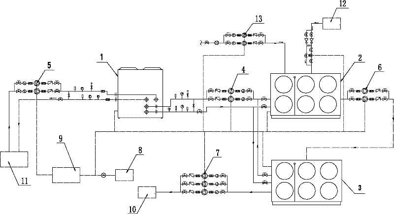 Waste heat recovery energy-saving cold and heat source system