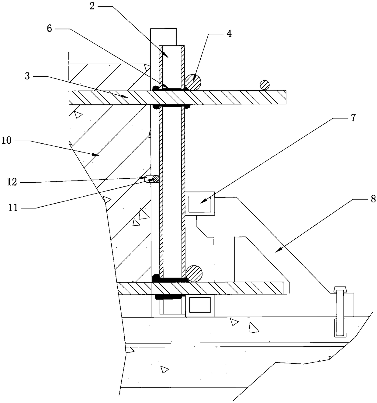 Vertical construction joint construction method of post-casting strip