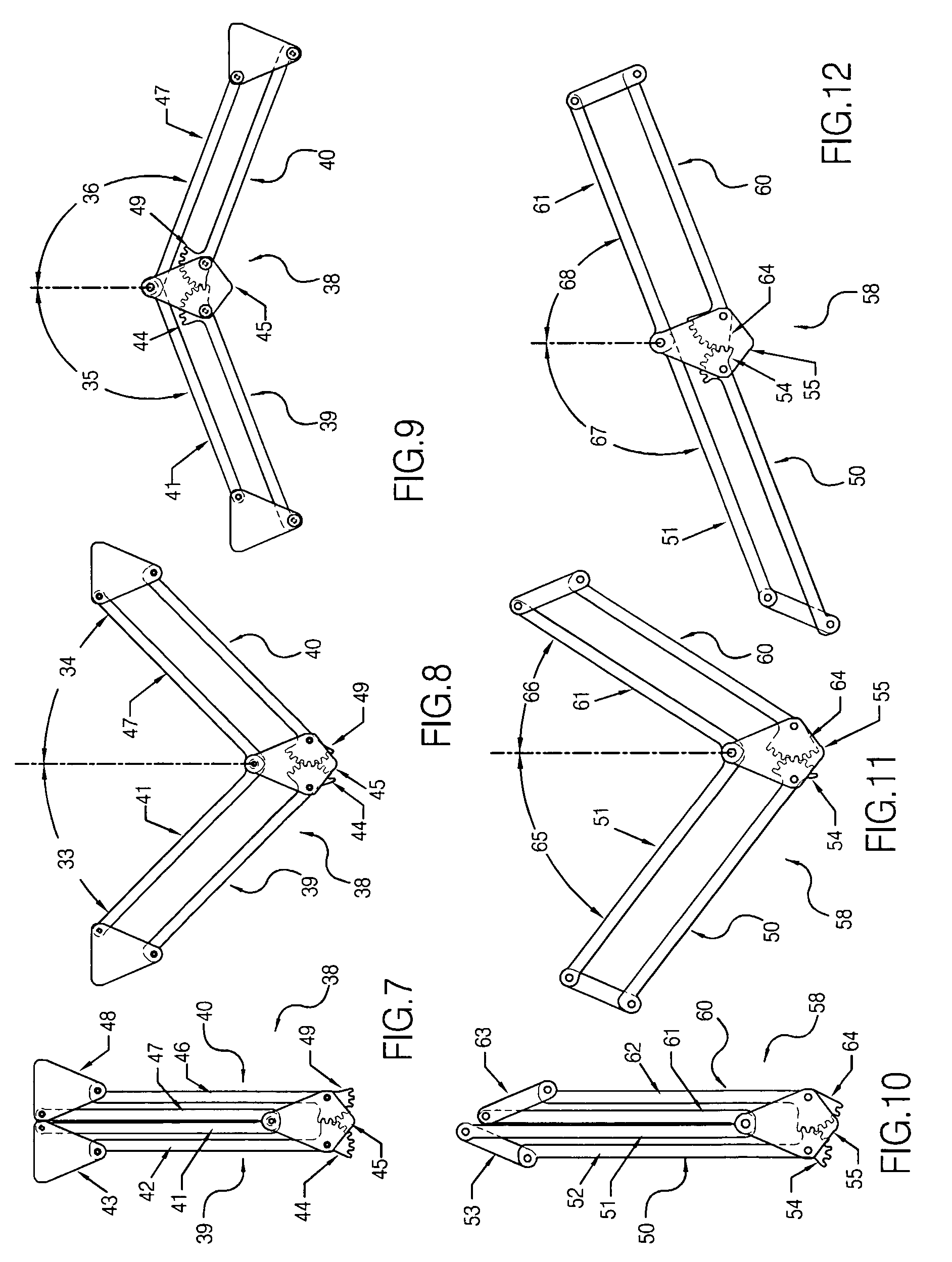 Synchronized four-bar linkages