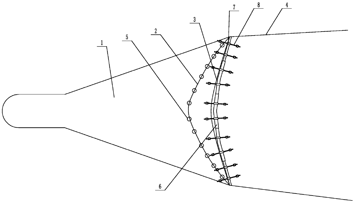 A method of trawling fish in the middle and deep seas which is convenient for crossing obstacles