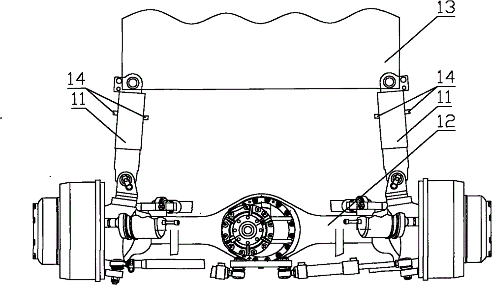 Vehicle as well as method and device for leveling hydro-pneumatic suspension of same