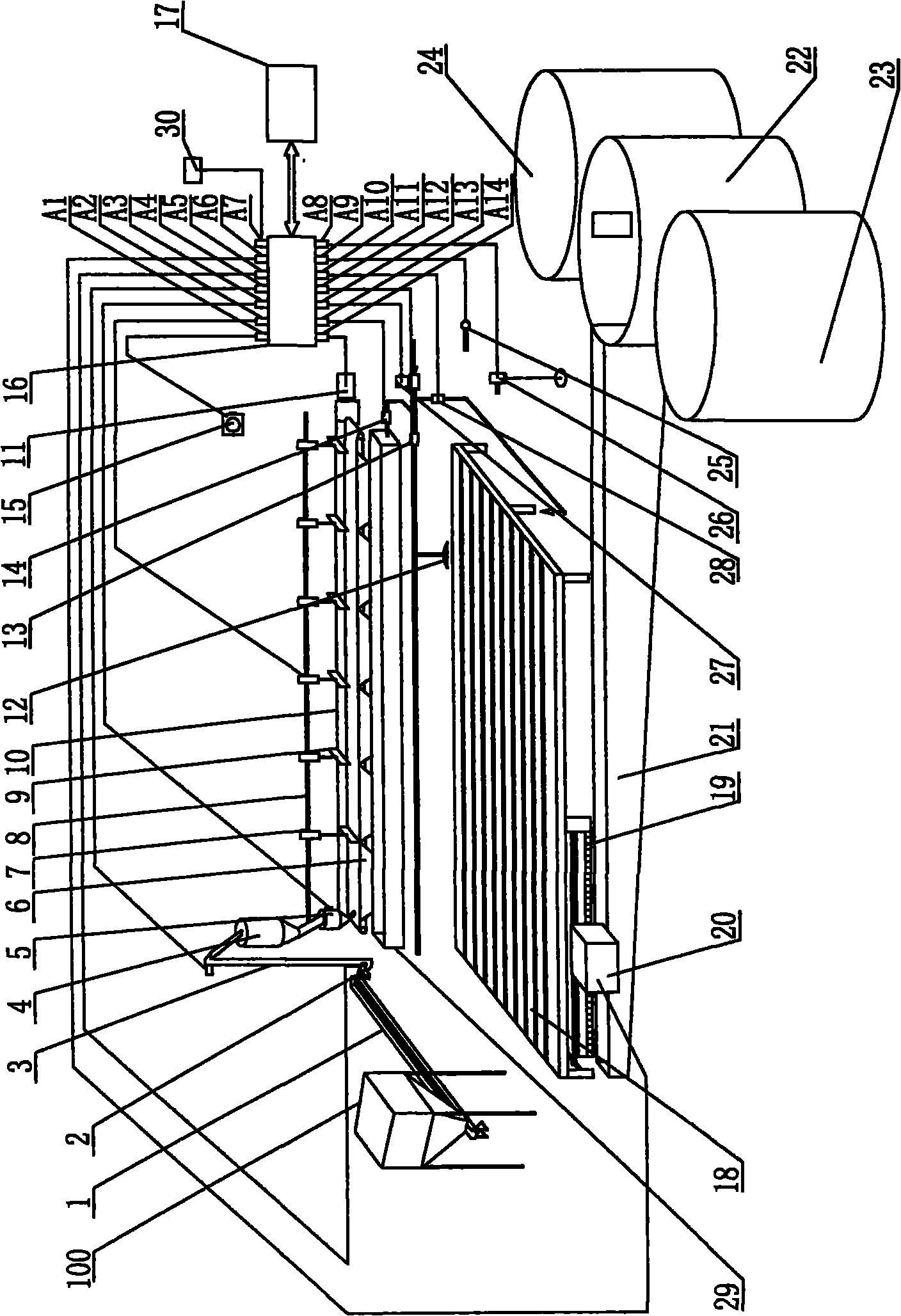 Device for automatically feeding and clearing dung for confined cattle