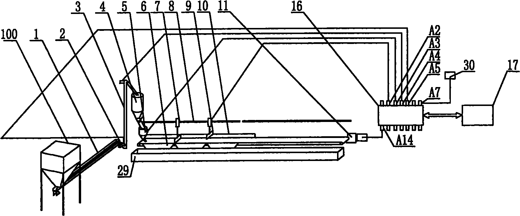 Device for automatically feeding and clearing dung for confined cattle